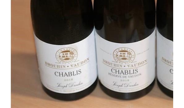 5 flessen à 75cl witte wijn JOSEPH DROUHIN/DROUHIN-VAUDON, Chablis, 2x 2018, 3x 2019, Frankrijk